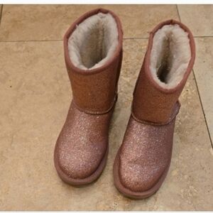 UGG Kids Glittery Pink Boots Size 3